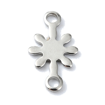 201 Stainless Steel Connector Charms, Snowflake Links, Stainless Steel Color, 13x7x1mm, Hole: 1.4mm