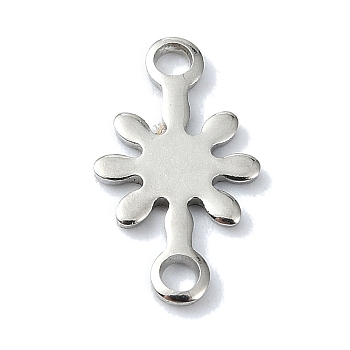 Non-Tarnish 201 Stainless Steel Connector Charms, Snowflake Links, Stainless Steel Color, 13x7x1mm, Hole: 1.4mm