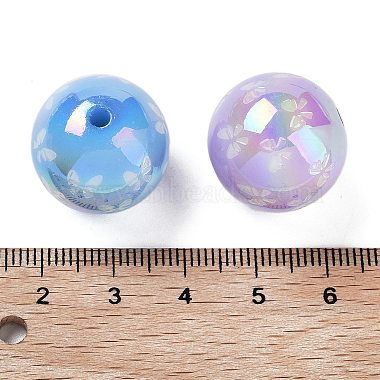 Printed & UV Plating Rainbow Iridescent Acrylic Beads(OACR-O008-01)-3