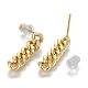 Boucles d'oreilles pendantes à chaîne gourmette en laiton(EJEW-F260-07B-G)-2