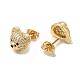 Cubic Zirconia Bear Stud Earrings(EJEW-G341-01G)-2