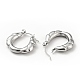 Boucles d'oreilles créoles torsadées en acier inoxydable anti-ternissement 304 pour femmes(EJEW-G293-11P)-2