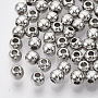 CCB Plastic Beads, Round, Platinum, 3.5~4x3.5mm, Hole: 1mm, about 1600pcs/50g