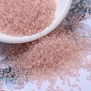 MIYUKI Round Rocailles Beads, Japanese Seed Beads, 11/0, (RR366) Shell Pink Luster, 2x1.3mm, Hole: 0.8mm, about 1111pcs/10g(X-SEED-G007-RR0366)