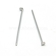 304 Stainless Steel Flat Head Pins, Stainless Steel Color, 16x0.6mm, 22 Gauge, about 5000pcs/bag, Head: 1.5mm(STAS-E023-0.6x16mm)
