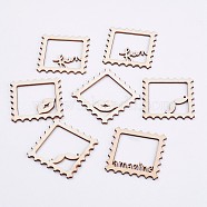 Laser Cut Wood Shapes, Unfinished Wooden Embellishments, Wooden Linking Rings, Rhombus, Blanched Almond, 77x77x3mm(WOOD-F005-02)