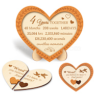 Wood Heart Shape Anniversary Commemorative Display Decorations, for Home Decoration, Heart, 200x240x6mm(AJEW-WH00424-002)