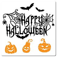 PET Plastic Drawing Painting Stencils Templates, Square, White, Halloween Themed Pattern, 30x30cm(DIY-WH0244-081)