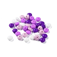 Rondelle Food Grade Eco-Friendly Silicone Focal Beads, Chewing Beads For Teethers, DIY Nursing Necklaces Making, Blue Violet, 11.5x7mm, Hole: 2.5mm, 4 colors, 10pcs/color, 40pcs/bag(SIL-F003-07C)