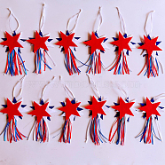 Non Woven Fabric Tassel Pendants, Star, Colorful, 240mm(GUQI-PW0001-290)