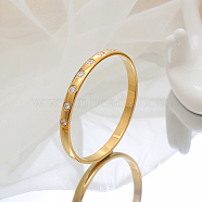Stylish Stainless Steel Rhinestones Bracelet for Women, Perfect for Daily Wear, Golden(NM9426-1)