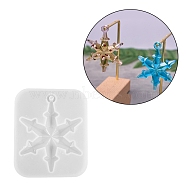 Christmas Theme DIY Snowflake Pendant Silicone Molds, Resin Casting Molds, for UV Resin & Epoxy Resin Jewelry Making, White, 93x77x10mm, Hole: 5mm, Inner Diameter: 82x65mm(DIY-F114-29)