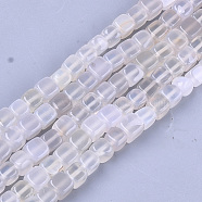 Natural Agate Beads Strands, Dyed, Cube, WhiteSmoke, 7~8x7~8x7~8mm, Hole: 1mm, about 50pcs/strand, 14.1 inch(G-T121-04D)