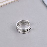 Adjustable Brass Cuff Finger Rings, Smiling Face, Antique Silver, US Size 5 1/2(16.1mm)(RJEW-BB70594)