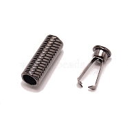 Zinc Alloy Cord Ends, End Caps, Column, Gunmetal, 20x7.5mm, Inner Diameter: 5mm(FIND-WH0091-67B)