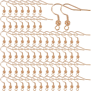 100Pcs Brass French Hooks with Coil and Ball, Ear Wire, Real 24K Gold Plated, 21x21x4mm, Hole: 2mm, Pin: 0.8mm(KK-SC0003-61G)