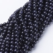 Synthetic Blue Goldstone Beads Strands, Round, 8mm(GSR053)