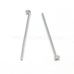 Tarnish Resistant 304 Stainless Steel Flat Head Pins, Stainless Steel Color, 16x0.6mm, 22 Gauge, about 5000pcs/bag, Head: 1.5mm(STAS-E023-0.6x16mm)