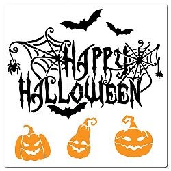 PET Plastic Drawing Painting Stencils Templates, Square, White, Halloween Themed Pattern, 30x30cm(DIY-WH0244-081)