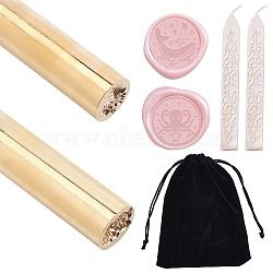 Brass Handles, Sealing Wax Sticks, Rectangle Velvet Pouches, Golden, 5pcs/set(AJEW-CP0001-22E)