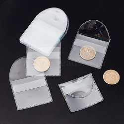 Transparent PVC Plastic Medal Coin Display Bag, Coin Storage Holder for Collectors, Clear, 93x52mm(PW-WG92732-01)