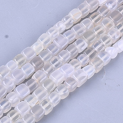 Natural Agate Beads Strands, Dyed, Cube, WhiteSmoke, 7~8x7~8x7~8mm, Hole: 1mm, about 50pcs/strand, 14.1 inch(G-T121-04D)
