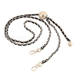 PU Leather Bag Strap Chains, with Alloy Clasps, for Bag Replacement Accessories, Black, 27~122x0.7x0.4cm(AJEW-WH0176-85B)