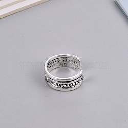 Adjustable Brass Cuff Finger Rings, Smiling Face, Antique Silver, US Size 5 1/2(16.1mm)(RJEW-BB70594)