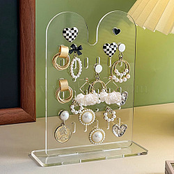 Rabbit Ear Shaped Transparent Acrylic Earring Jewelry Display Stands, Earring Organizer Holder, Clear, 15.5x12cm(PW-WG64726-01)