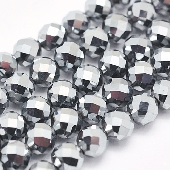 Terahertz Stone Beads Strands, Round, Faceted, 4mm, Hole: 0.8mm, about 95pcs/strand, 15.3 inch(39cm)