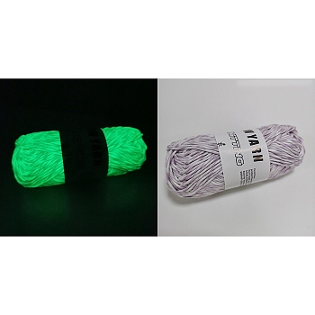Luminous Two Tone Polyester Yarns, Glow in the Dark Yarn, for Weaving, Knitting & Crochet, Thistle, 2mm, about 53m/skein