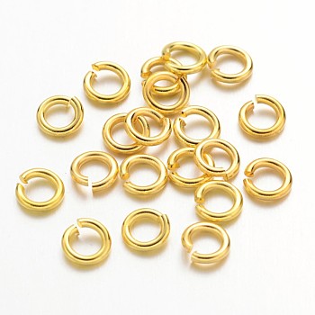 Open Jump Rings Brass Jump Rings, Golden, 5x1mm, 18 Gauge, Inner Diameter: 3mm, about 6000pcs/500g