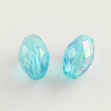 Ab-couleurs mixtes perles acryliques transparente(X-MACR-R546-23)-2