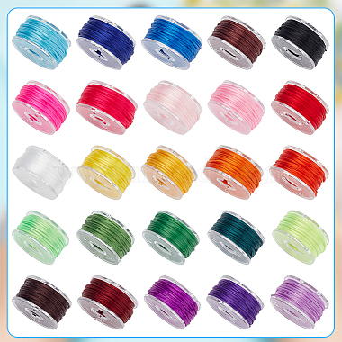 25 Rolls 25 Colors Flat Elastic Crystal String(EW-WH0013-29)-4