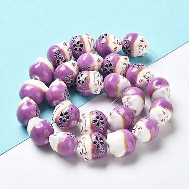 Handmade Printed Porcelain Beads(PORC-G004-C10)-4