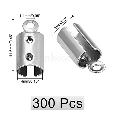 300Pcs 304 Stainless Steel Cord Ends(STAS-DC0004-45)-2