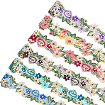 6 Yards 6 Colors Polyester Embroidery Lace Trim, Floral Lace Triming, for Cloth Dress Sewing Accessories, Mixed Color, 2-1/2 inch(64mm), 1yard/color(OCOR-NB0002-36)
