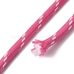 Polycotton Braided Cord with Inner Core, Round, for Shoe Lace Cord, Keychain Lanyard, Rope Bracelets Making, Deep Pink, 5mm, about 90~100 yards/bundle(OCOR-NH0002-01I)