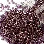 TOHO 11/0 Round Beads, Japanese Seed Beads, (202) Gold Luster Lilac, 11/0, 2.2mm, Hole: 0.8mm, about 1110pcs/10g(X-SEED-TR11-0202)