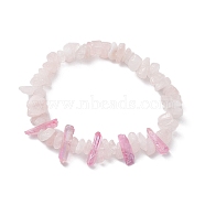 Natural Rose Quartz Chips Beaded Stretch Bracelets, Natural Dyed Quartz Crystal Pointed Stretch Bracelets for Women, Inner Diameter: 2 inch(5.1cm)(BJEW-TA00494-03)