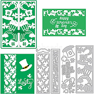 2Pcs 2 Styles Carbon Steel Cutting Dies Stencils, for DIY Scrapbooking, Photo Album, Decorative Embossing Paper Card, Stainless Steel Color, Shamrock & Leprechaun Top Hat, Saint Patrick's Day Themed Pattern, 15.1~15.9x8~10.8x0.08cm, 1pc/style(DIY-WH0309-764)