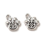 Tibetan Style Alloy Charms, Cadmium Free & Lead Free, Footprint, Antique Silver, 12x11x3mm, Hole: 1.6mm, about 934pcs/1000g(FIND-C043-087AS)