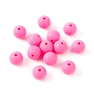 Food Grade Eco-Friendly Silicone Beads, Round, Deep Pink, 12mm, Hole: 2mm(SIL-R008B-16)