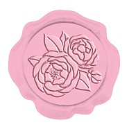 CRASPIRE 50Pcs Adhesive Wax Seal Stickers, Envelope Seal Decoration, for Craft Scrapbook DIY Gift, Pearl Pink, Rose Pattern, 30mm(DIY-CP0008-21)