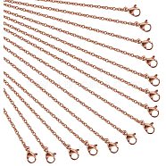 304 Stainless Steel Cable Chain for Necklace Making, with Lobster Claw Clasps, Rose Gold, 17.7 inch(45cm), 1.9mm wide, 1mm thick, 10pcs/box(STAS-NB0004-24)