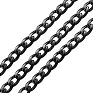 304 Stainless Steel Twisted Chains, Curb Chains, Unwelded, with Spool, Electrophoresis Black, 9x6x1mm, about 32.8 Feet(10m)/roll(CHS-O011-01B)
