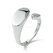 304 Stainless Steel Oval Open Cuff Ring, Signet Rings, Stainless Steel Color, US Size 8(18.1mm)(RJEW-Z028-01P)
