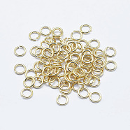 Brass Open Jump Rings, Long-Lasting Plated, Nickel Free, Ring, Real 18K Gold Plated, 24 Gauge, 3x0.5mm, Inner Diameter: 2mm, about 3365pcs/bag, 50g/bag(KK-G331-08-3x0.5-NF)