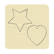Wood Cutting Dies, with Steel, for DIY Scrapbooking/Photo Album, Decorative Embossing DIY Paper Card, Star with Heart Pattern, 10x10x2.4cm(DIY-WH0169-68)