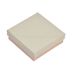 Paper Jewelry Display Boxes, Jewelry Set Cases for Rings Earrings Necklaces Bracelets Storage, with Sponge Inside, Square, Antique White, 9.2x9.2x2.95cm(CON-K015-02D-02)